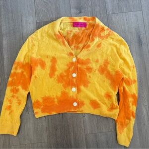 The Elder Statesman Yellow and Orange Tie-Dye Sweater